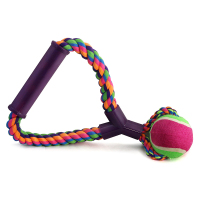 Triol Игрушка для собак "Верёвка с ручкой, мяч", d65/250мм
