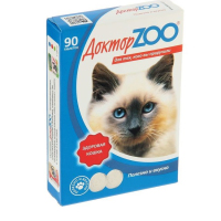 Доктор Zoo  Мультивитаминное лакомство Здоровая кошка для кошек, 90 таб.