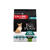 Pro Plan для взрослых собак мелких пород с чувствительным пищеварением Рис, ягнёнок 2.5кг+500гр