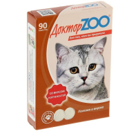 Доктор Zoo Мультивитаминное лакомство для кошек со вкусом копченостей 90 таб.