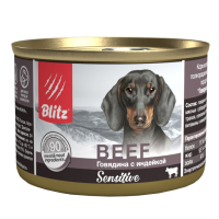 Blitz Sensitive Beef для собак, говядина с индейкой, 200 г