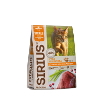SIRIUS Сухой корм для стерилизованных кошек и котов Утка с клюквой