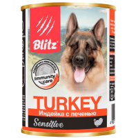 Blitz Sensitive Turkey  для собак, индейка с печенью, 400 г