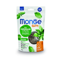 Monge Gift Dental "Хрустящие подушечки с начинкой" с кроликом и перечной мятой для чистки зубов 60 г