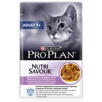 Pro Plan Adult 7+, индейка в соусе, пауч, для кошек старше 7 лет, 85 грамм