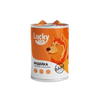 Lucky bits ж\б корм для собак всех пород с 6 месяцев с индейкой, яблоком и морковью, 400 гр